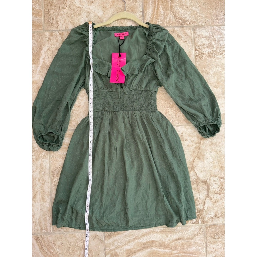 NEW Betsey Johnson Women's Ruffled Dot Jacquard Mini Summer Spring Dress Size S - Picture 9 of 10